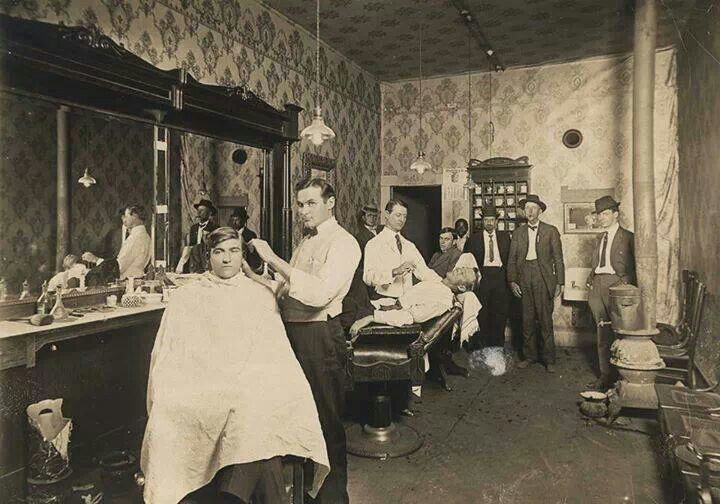 Kapperszaak uit de geschiedenis van het kappersvak in de 20e eeuw